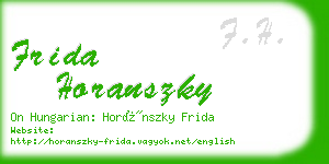 frida horanszky business card
